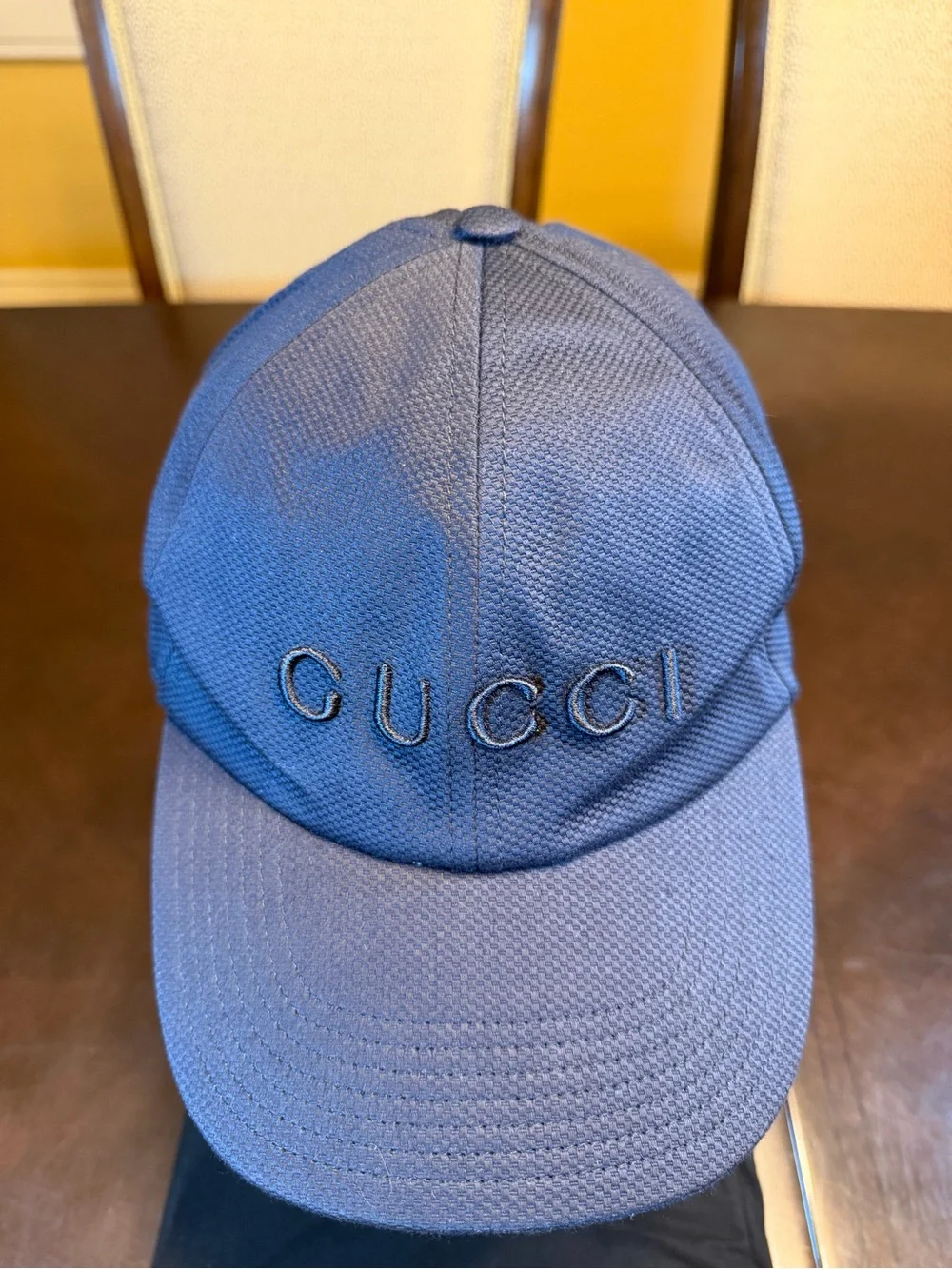 New Gucci Logo Navy Baseball Hat Size L